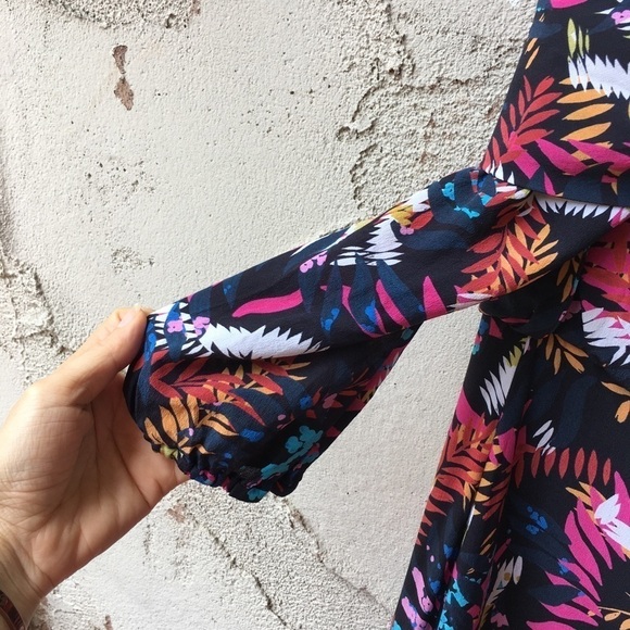 Saloni Lexie Off Shoulder Dress u der knee Floral Dress size 6 - Picture 10 of 13